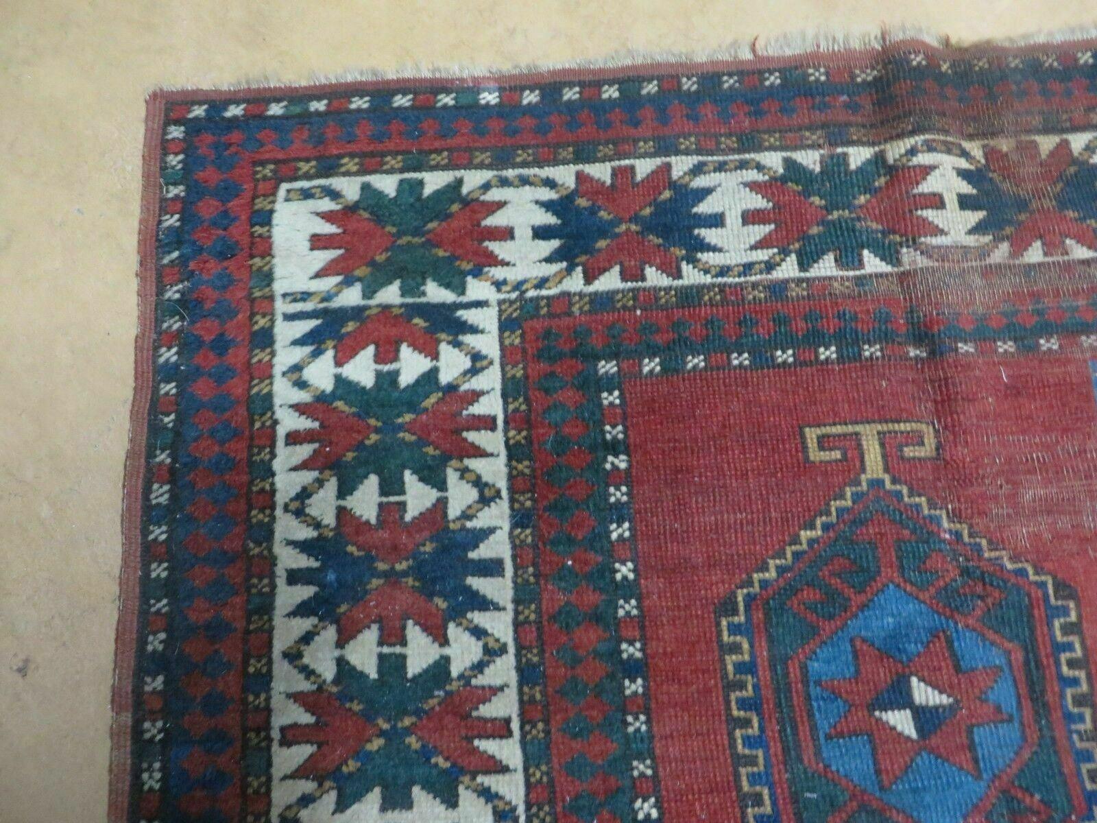 5' X 8' Antique Handmade Caucasian Kazak Shirvan Armanian Wool Rug Dated Nice - Jewel Rugs