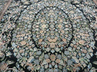 9' X 12' Vintage Handmade Pakistan Floral Wool Rug Black Detailed Nice - Jewel Rugs