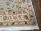 8' X 10' Vintage Handmade Oriental Floral Wool Rug Silk Accent Taupe Green Nice - Jewel Rugs