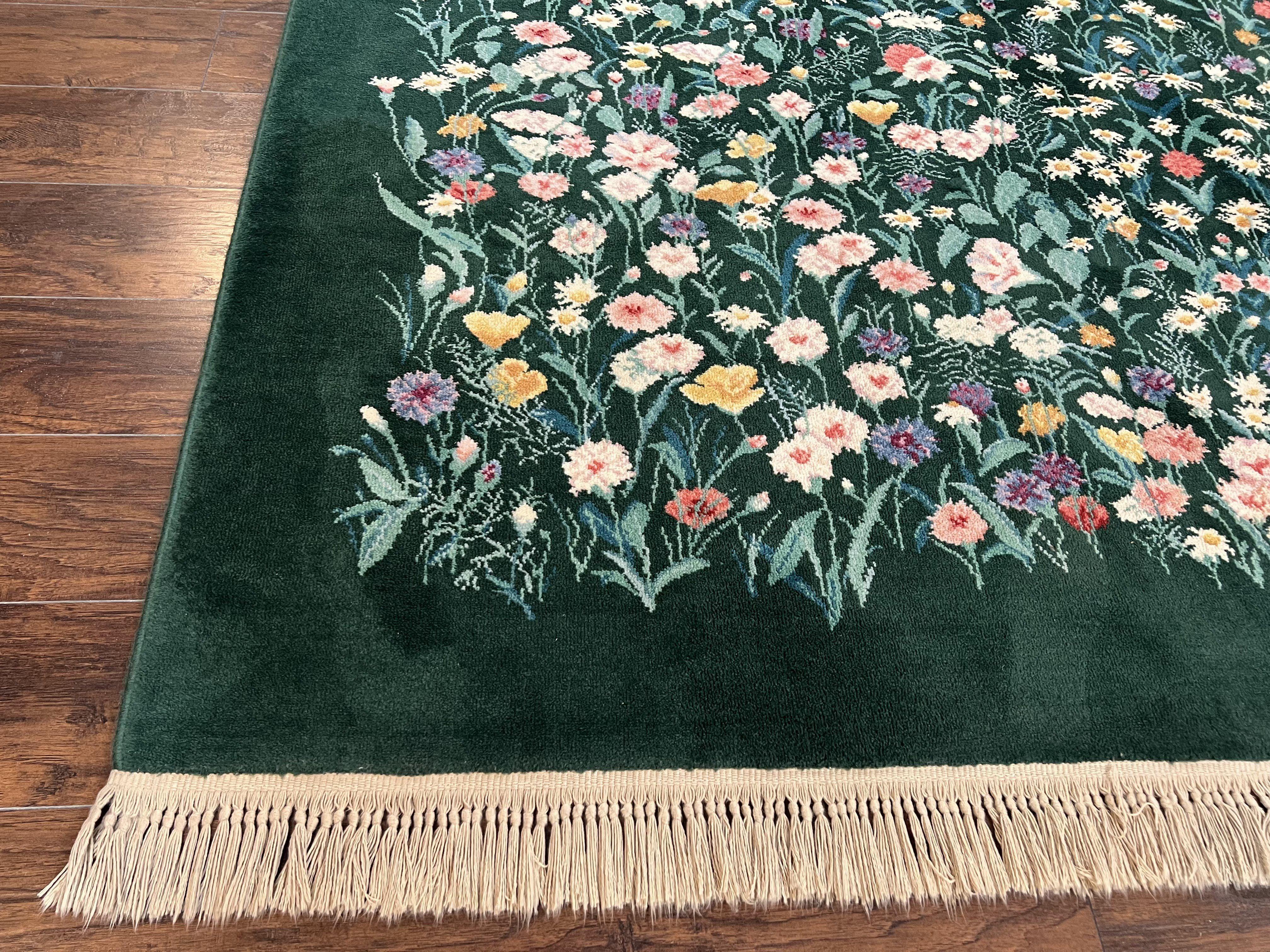 Karastan Garden of Eden Rug 8.8 x 12 Karastan Rug, Wool Karastan Carpet, Vintage Karastan, Green, Multicolor Flowers Allover, Area Rug, Nice - Jewel Rugs