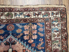 Blue Vintage Persian Hamadan Rug, Wool, Hand-Knotted, 4x6 ft - Jewel Rugs