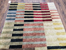 Modern Tibetan Rug 4' x 5' 9", Medium Sized Abstract Handmade Carpet, Hand-Knotted Soft Pile Wool Rug, Multicolor Contemporary Rug, Colorful - Jewel Rugs