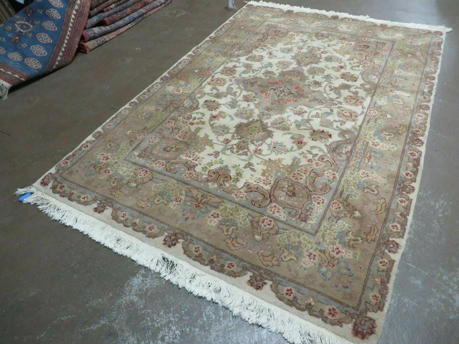 4' X 6' Vintage Handmade Fine Chinese Floral Oriental Wool Rug Beauty Details - Jewel Rugs