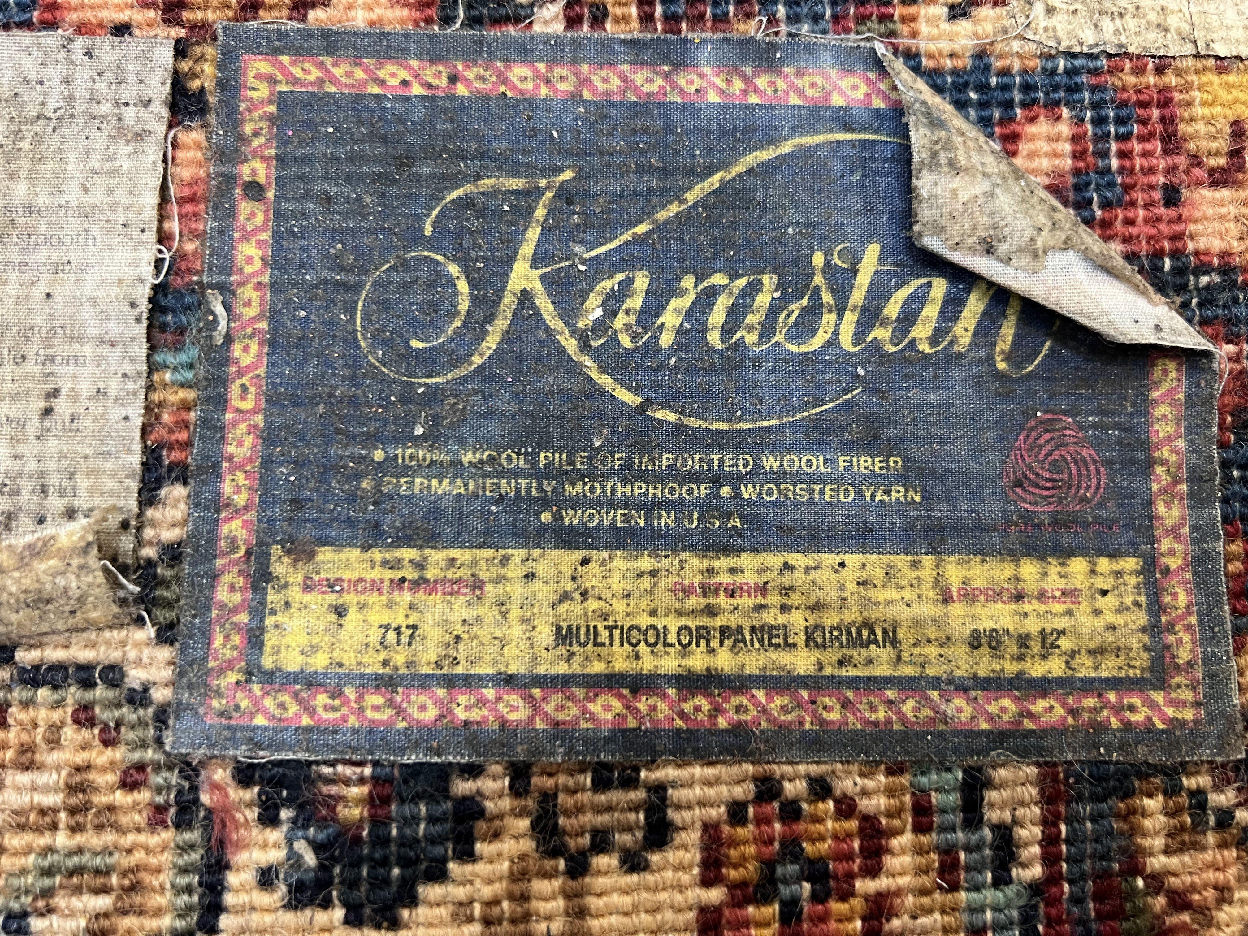 Karastan Multicolor Panel Kirman Rug #717, Wool Karastan Rug 8' 8" x 12', Vintage Multipanel Kirman, Original Karastan Collection 700 Series - Jewel Rugs