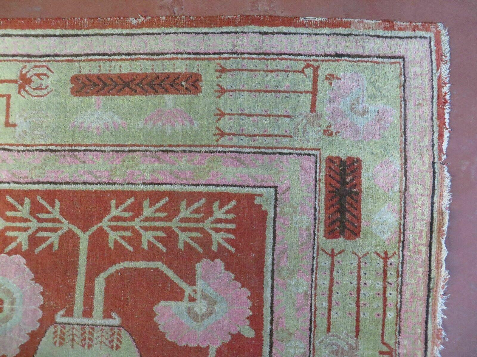 6' X 12' Antique Khotan Central Asia Turkestan Handmade Wool Rug - Jewel Rugs