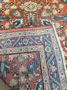 Antique Persian Karajeh Rug, Red & Blue, Hand-Knotted, Wool, 4' 6" x 6' 5" - Jewel Rugs