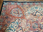 10' X 12' Vintage Handmade Persian Kashmar Animal Pictorial Wool Rug - Light Blue, Blue, and Red Carpet - Jewel Rugs