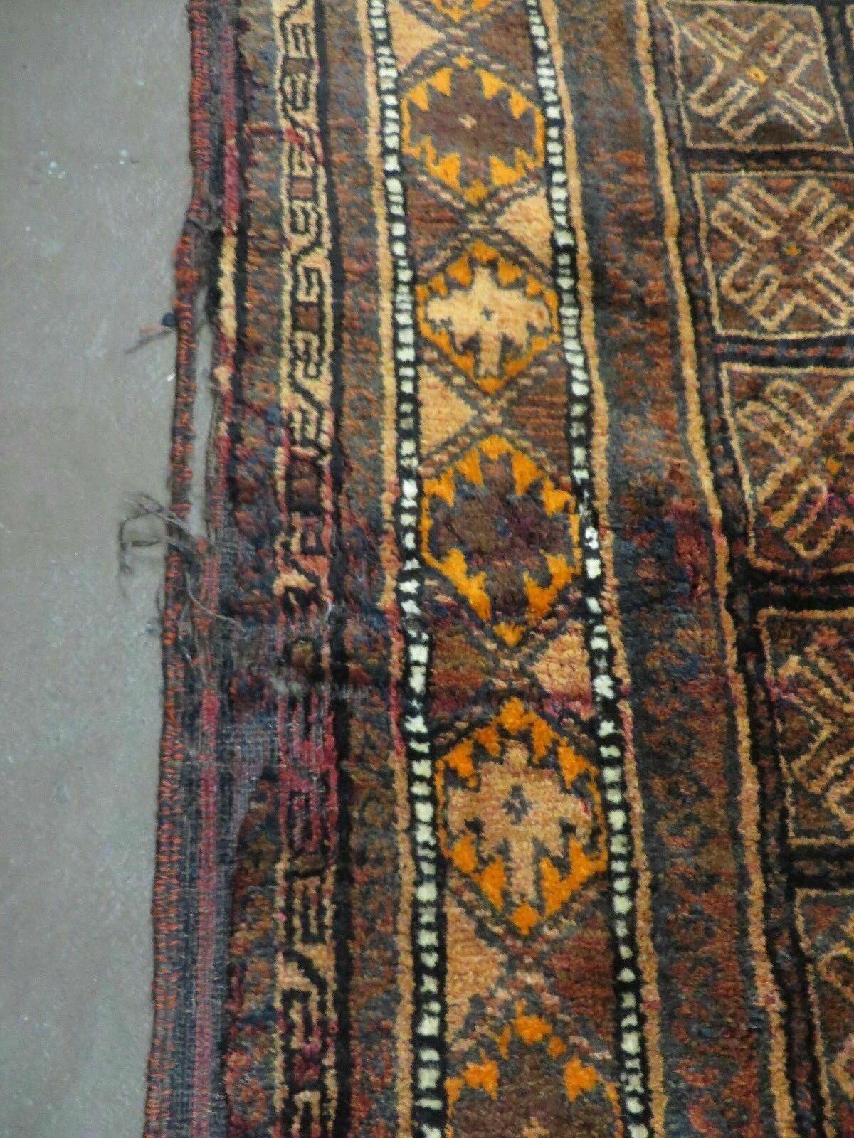 5'6" X 13' Antique Handmade Afghan Balouch Wool Rug Tribal Veg Dye Kalegy Nice - Jewel Rugs