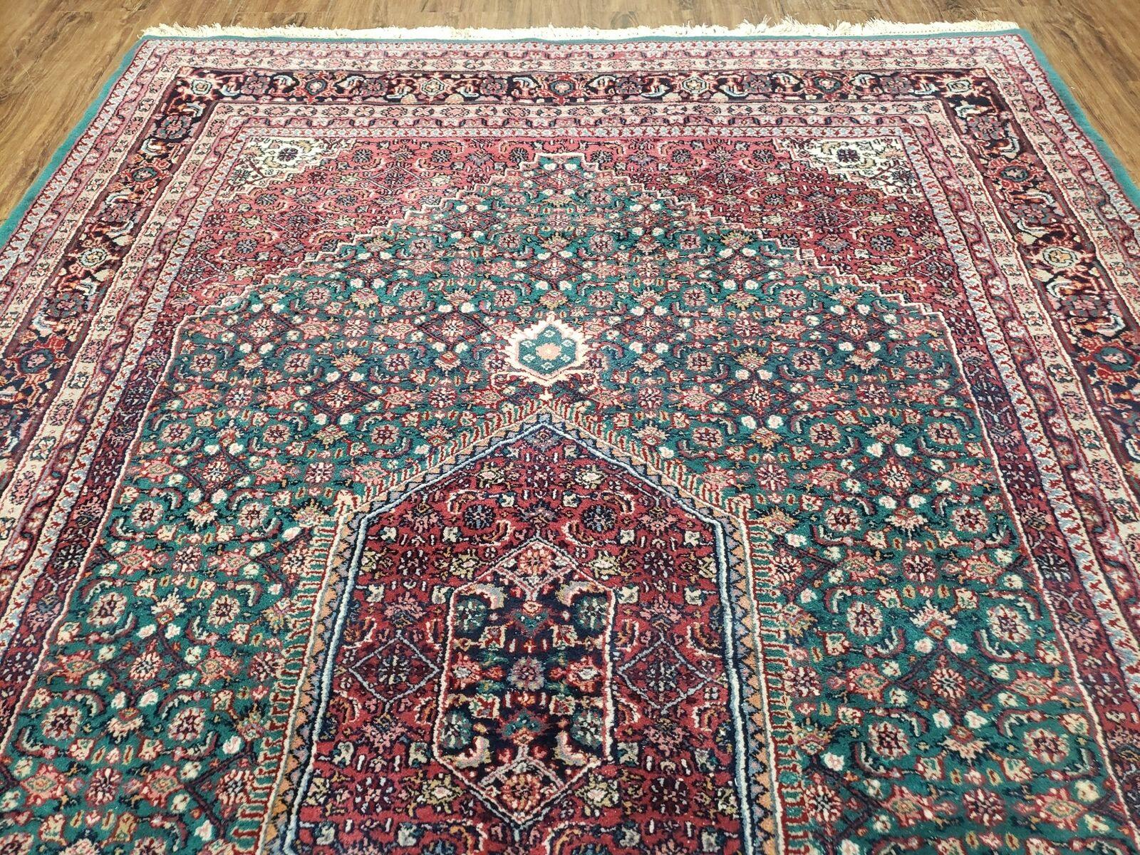 6' X 9' Vintage Authentic Top Quality Handmade Indo Persian Bijar Wool Rug Herati Geometric Pattern Veg Dyes Nice Unique - Jewel Rugs