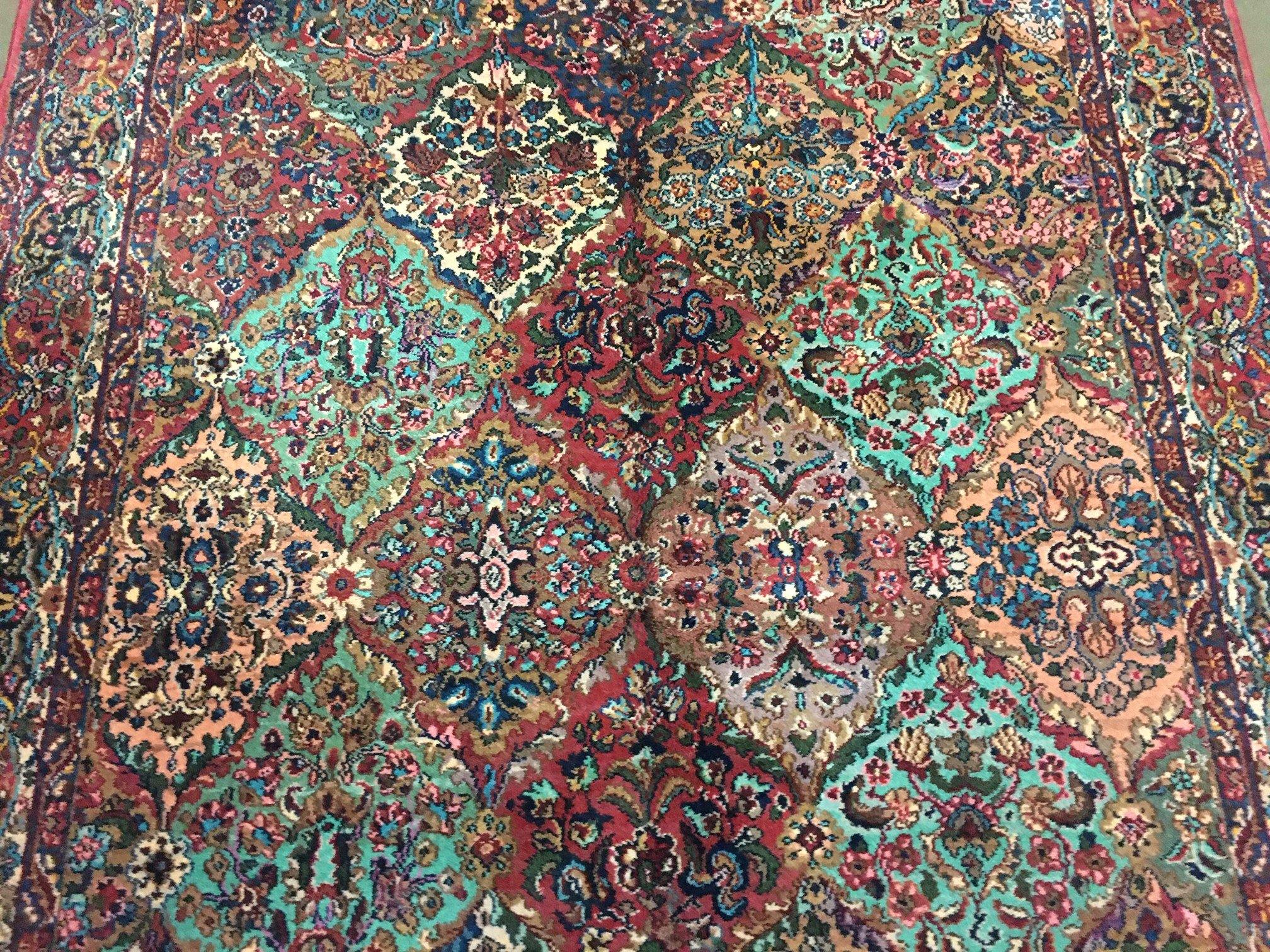 6' X 9' Karastan Kirman Multicolor Panel # 717 American Wool Area Rug - Jewel Rugs