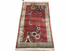 3' X 5' Vintage Handmade Art Deco Chinese Rug Wool Rug Peking Flower Floral Red - Jewel Rugs