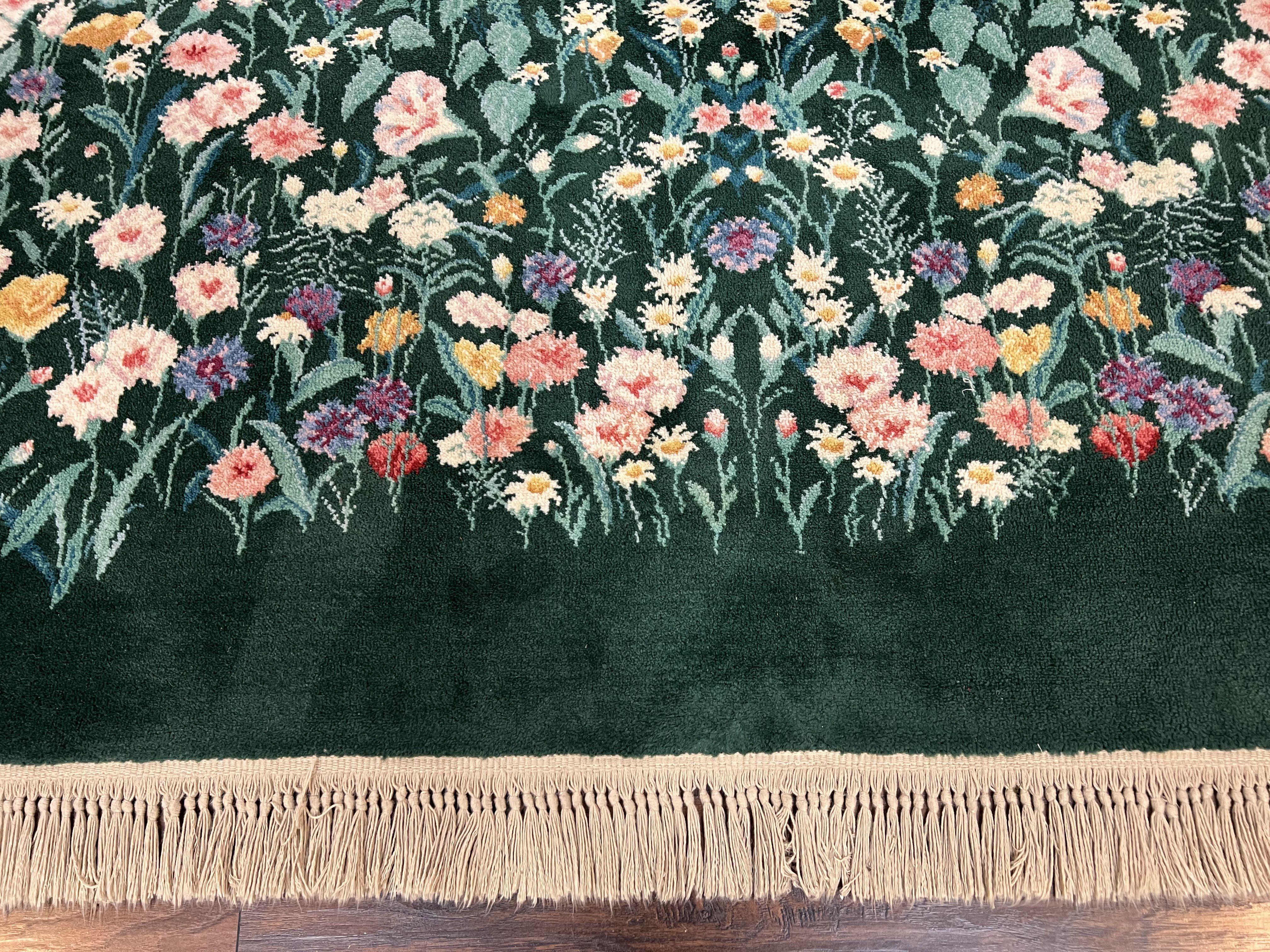 Karastan Garden of Eden Rug 8.8 x 12 Karastan Rug, Wool Karastan Carpet, Vintage Karastan, Green, Multicolor Flowers Allover, Area Rug, Nice - Jewel Rugs