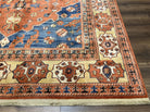 Karastan Rug 8' 2" x 11' 9", Karastan Williamsburg Rug Pattern #553 Turkish Church, Salmon Blue Golden Tan, Wool Karastan Carpet, Room Sized - Jewel Rugs