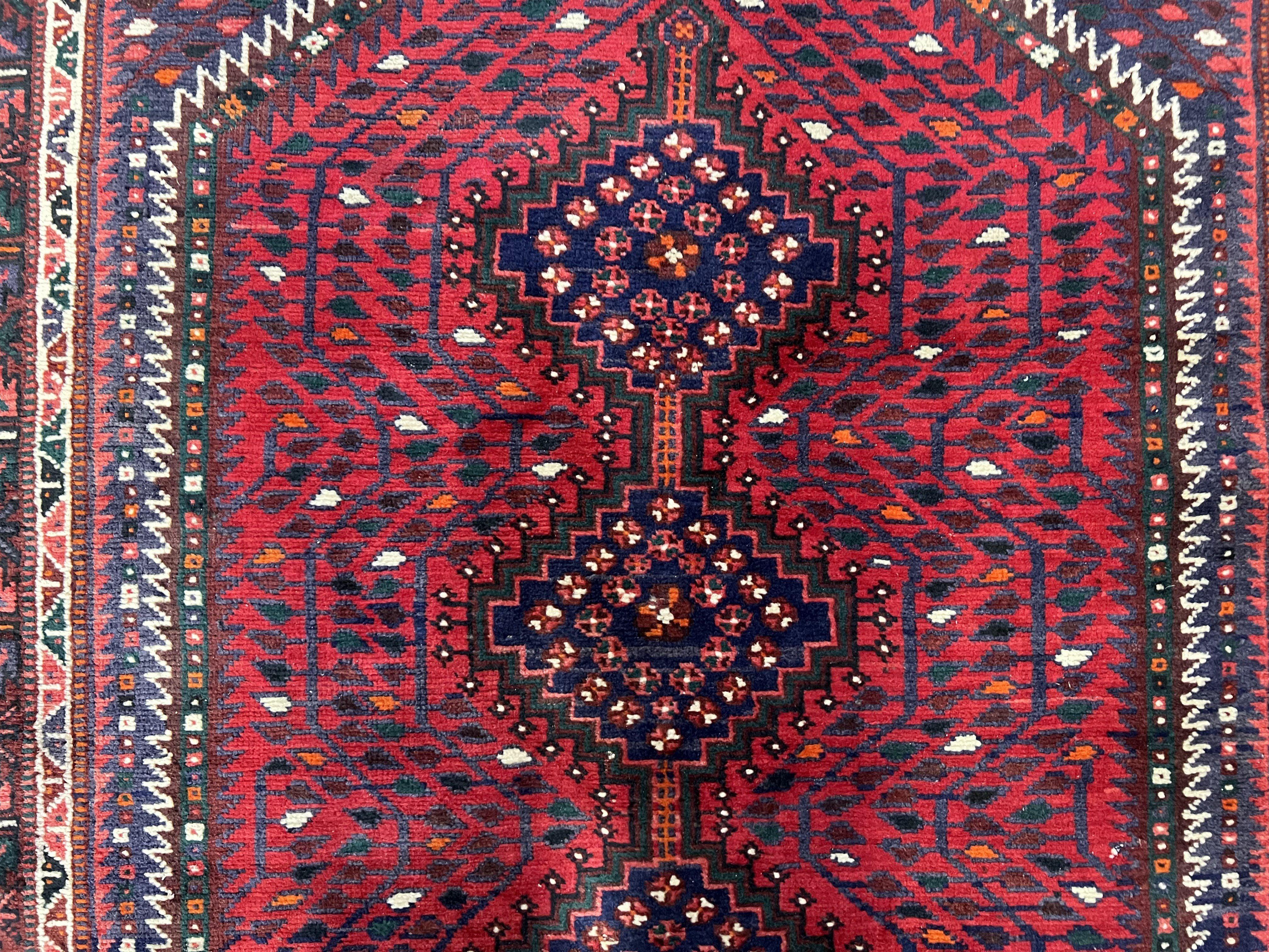 Persian Afshar Rug 5x7 Tribal Rug, Nomadic Carpet, Antique Persian Rug 5 x 7 Oriental Rug, Red Navy Blue Ivory, Wool Rug, Hand-Knotted, Oriental Rug - Jewel Rugs