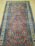 3' 8" X 11' Antique Handmade Turkish Wool Rug Veg Dye Runner Nice Rusted Red - Jewel Rugs