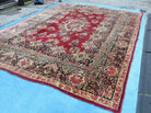 9' X 12' Antique Fine Handmade India Floral Oriental Wool Rug Carpet Red Nice - Jewel Rugs