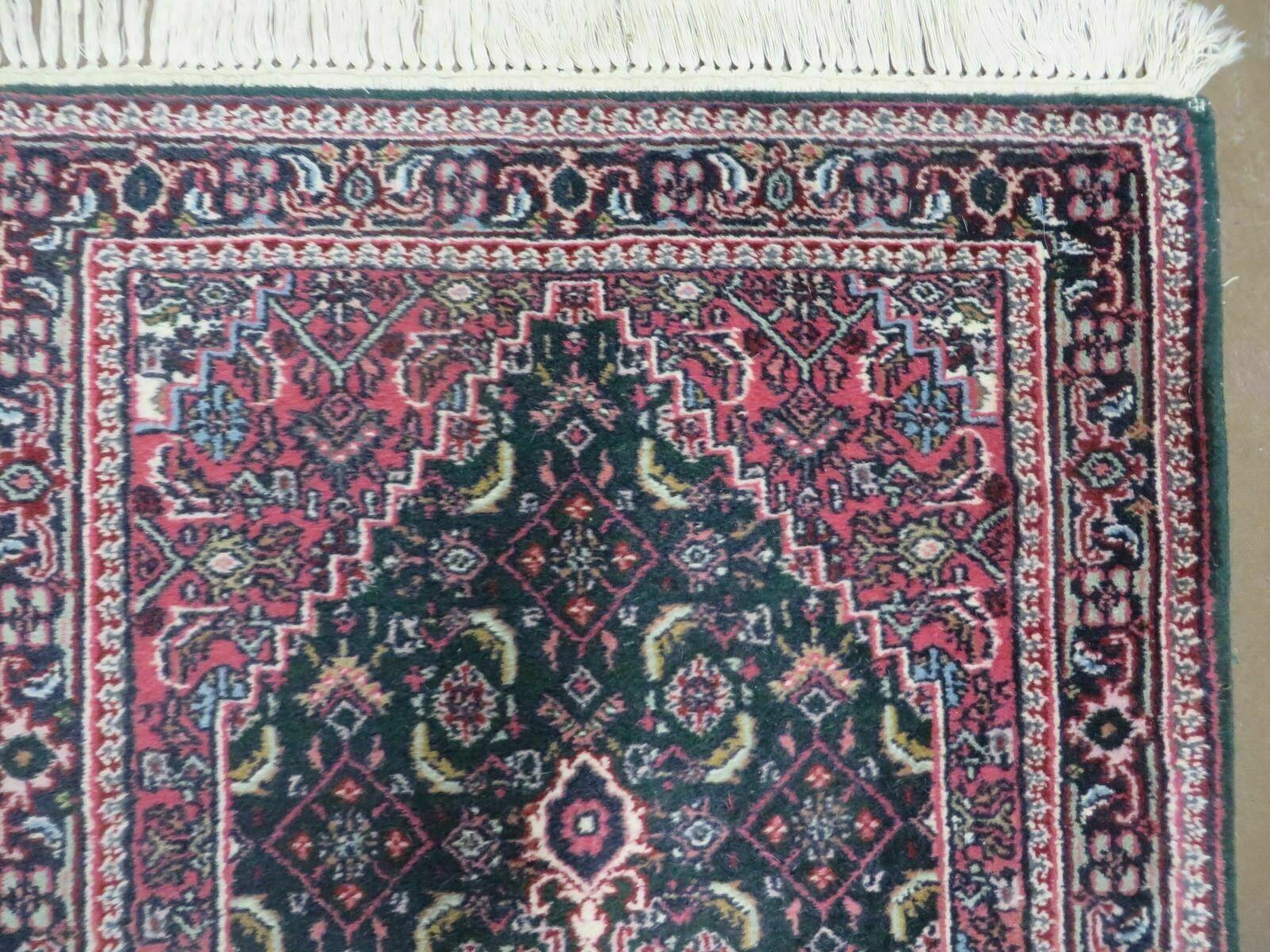 2'9" X 10' Vintage Handmade India Floral Oriental Wool Rug Vegetable Dyes Runner # 838 - Jewel Rugs