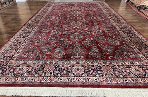 Karastan Rug Sarouk #785, Large Wool Karastan Carpet 8.8 x 15 ft, Original Collection 700 Series, Discontinued Vintage Karastan Rugs, Red - Jewel Rugs