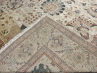 Large Turkish Rug 10x14, Mahal Sultanabad Oriental Carpet 10 x 14 ft, Silver-Beige, Large Floral Hand Knotted Vintage Wool Rug, Very Fine - Jewel Rugs