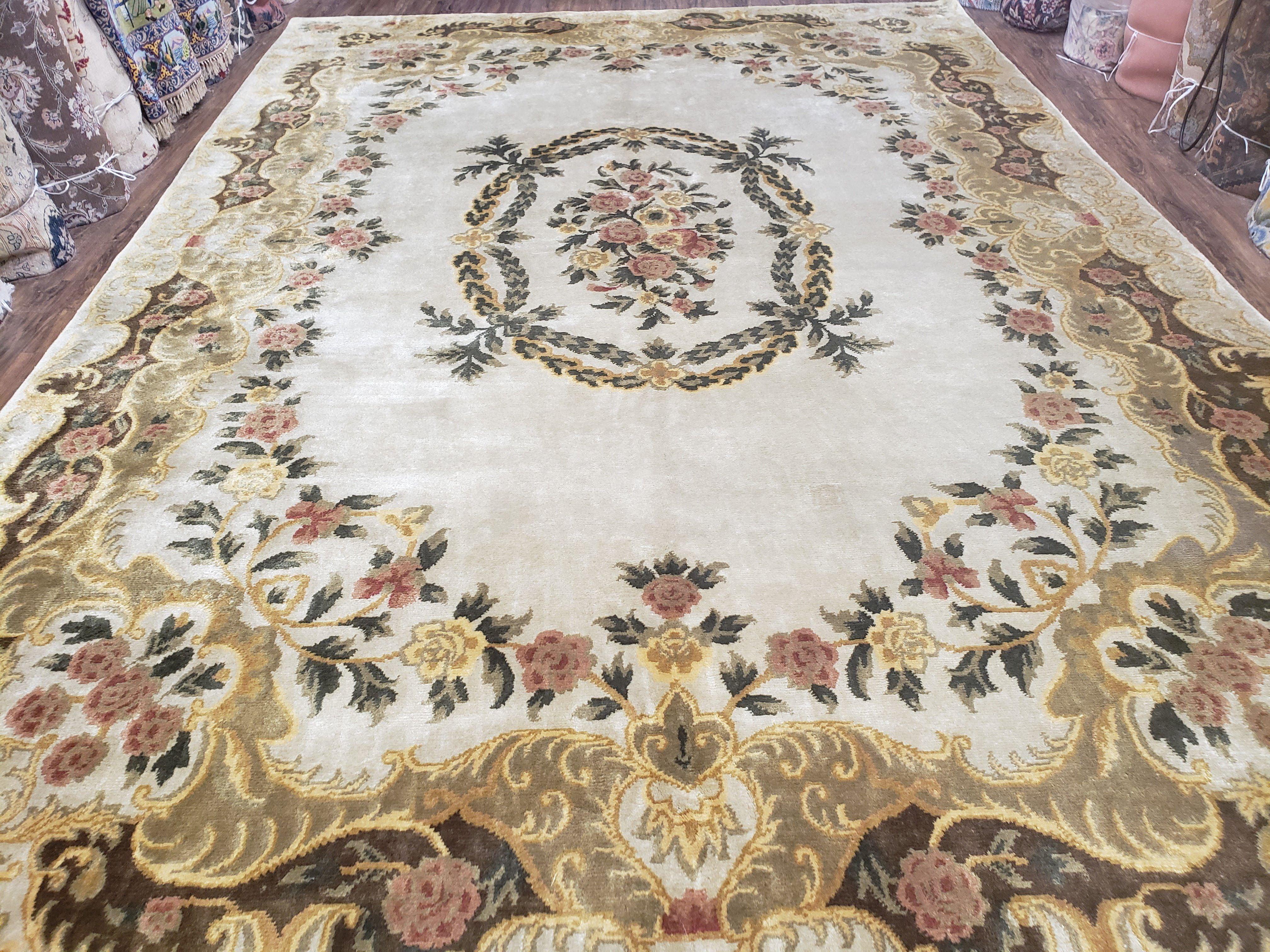 2X4 outlet French Aubusson Rug, Handmade Rug, Area Rug, Vintage Rug, Needlepoint Rug, Wool Kilim Rug, Floral Rug, Home Decor Rug, 134 x 85 cm