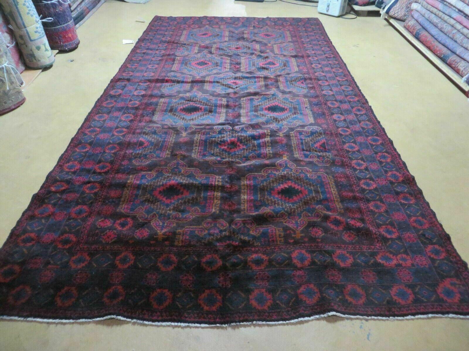 5' 8" X 10' 9" Antique Handmade Afghani Wool Rug Balouhi Tribal Veg Dye Kalegy - Jewel Rugs