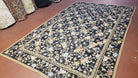 6x9 Vintage Needlepoint Rug Petitepoint Carpet Butterflies Floral Design Dark Brown & Tan 6 x 9 Handmade Flatweave Area Rug - Jewel Rugs