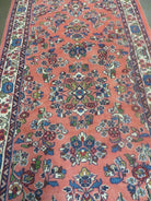 2' 11" X 12' 7" Vintage Indian Floral Handmade Wool Runner Rug Red Nice - Jewel Rugs