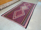 5' X 9' Vintage Handmade Turkish Kilim Flat Weave Wool Rug Veg Dye Red - Jewel Rugs