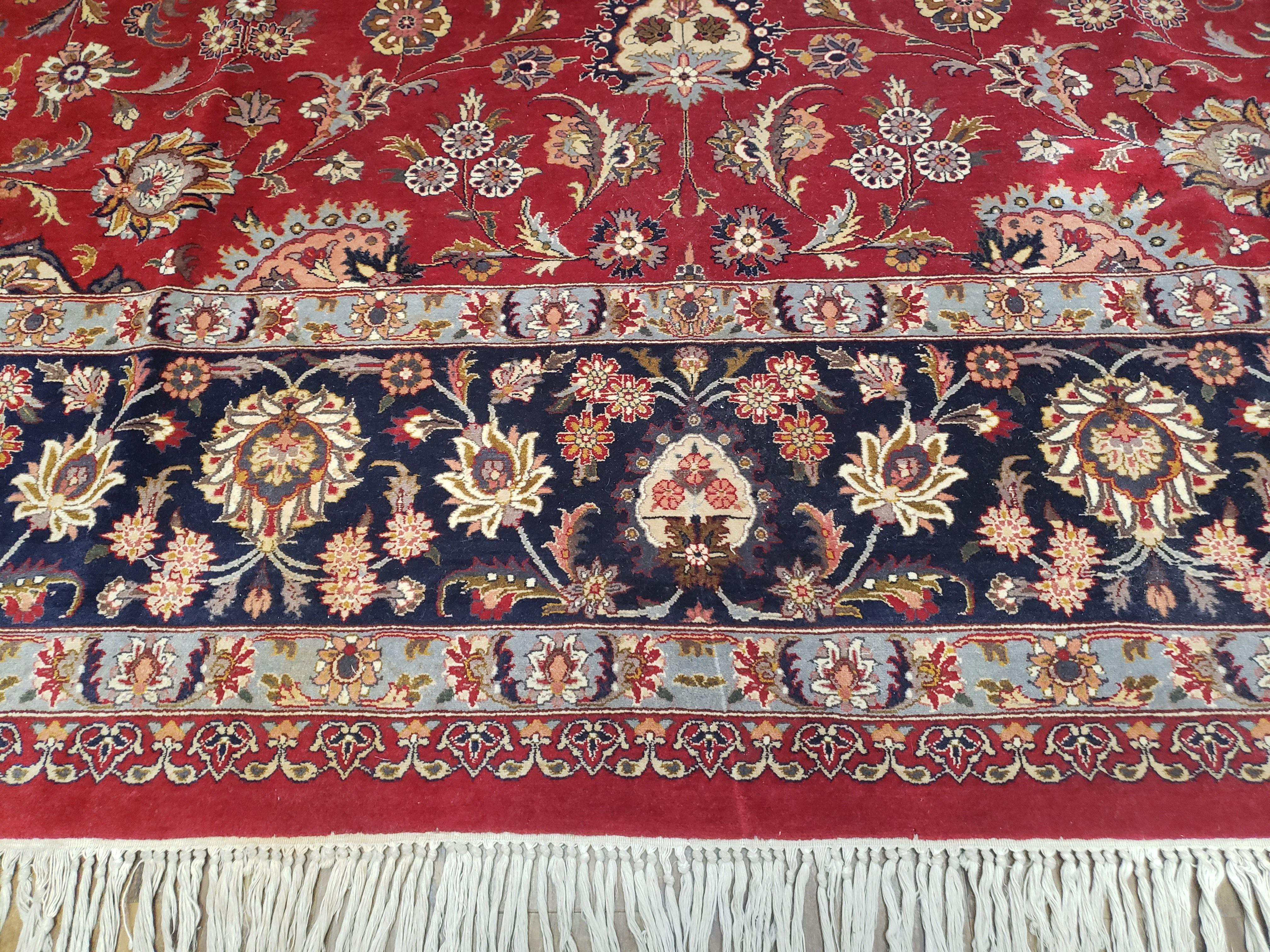 9' X 12' Vintage Handmade Oriental Pak Pakistan Floral Wool Area Rug Red Nice - Jewel Rugs