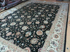 9' X 12' Vintage Handmade Chinese Allover Oriental Wool Silk Rug Nice Black - Jewel Rugs