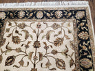 Pak Persian Rug 4x6 ft, Wool Rug with Silk Highlights, Pakistani Carpet 4 x 6, Ivory Black and Gold Rug, Allover Floral Pattern, Quality Rug - Jewel Rugs