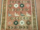 2' 7" X 4' 2" Antique Handmade Turkish Wool Rug Veg Dye Bird Fly - Jewel Rugs