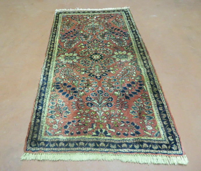 Small Persian Rug 2.5 x 4 ft, Antique Persian Sarouk Carpet, Red Floral Allover Rug, Hand Knotted Handmade Oriental Rug, Wool Rug, Beautiful Rug - Jewel Rugs