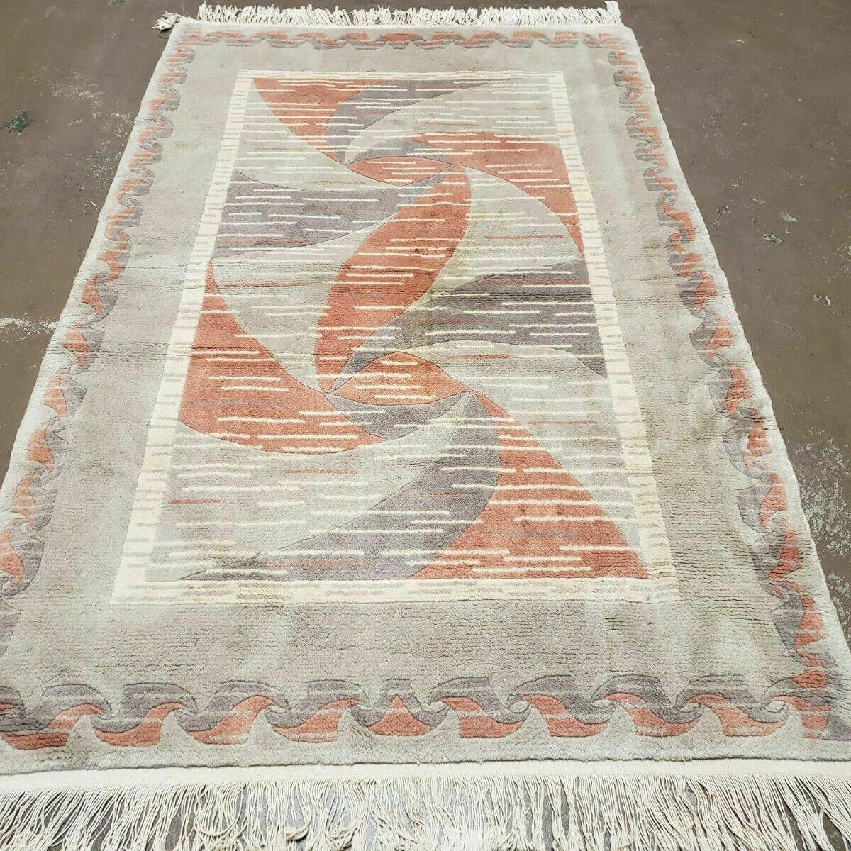 3' X 5' Handmade Modern Chinese Accent Rug - Silk on Cotton Carpet - A ...