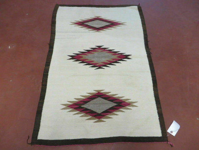 2.5' x 4' Incredible American Indian Blanket Navajo Navaho Wool Rug Diamonds - Jewel Rugs