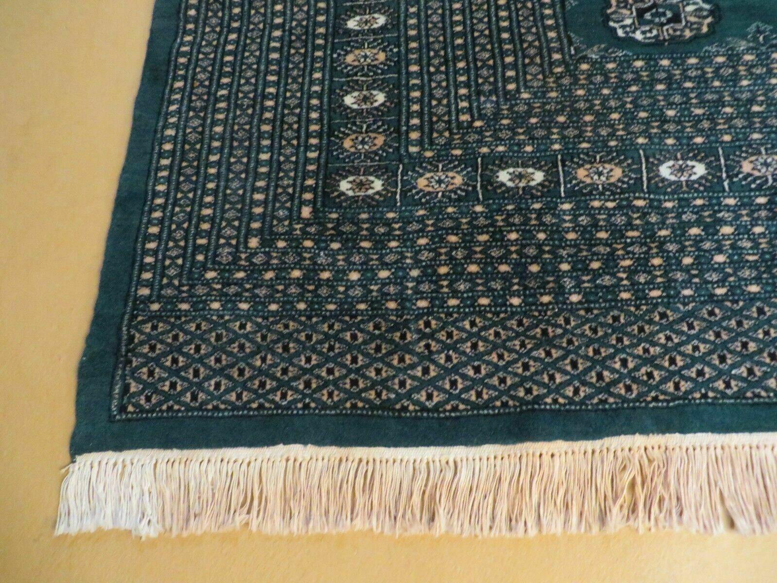 10' X 12' Handmade Pakistani Bokhara Turkoman Dark Green Wool Rug - Jewel Rugs