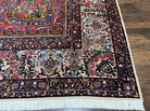 Spectacular Antique Persian Yazd Rug 12x19, Oversized Carpet 12 x 19, Palace Sized Hand Knotted Wool Rug, Floral Medallion, Kirman Lavar, Ivory Red - Jewel Rugs