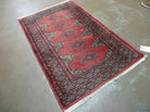 2' 7" X 4' Vintage Handmade Pakistan Turkoman Bokhara Wool Rug Organic Veg Dye - Jewel Rugs