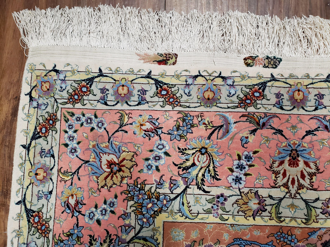 Green Persian Tabriz Handmade 100% Silk Rug 10' 3 X 13' 10 - Q20097