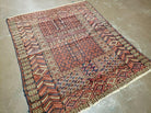 3'8" X 4' 5" Antique Handmade Tekkeh Turkoman Engsi Hatchli 4 Seasons Wool Rug - Jewel Rugs