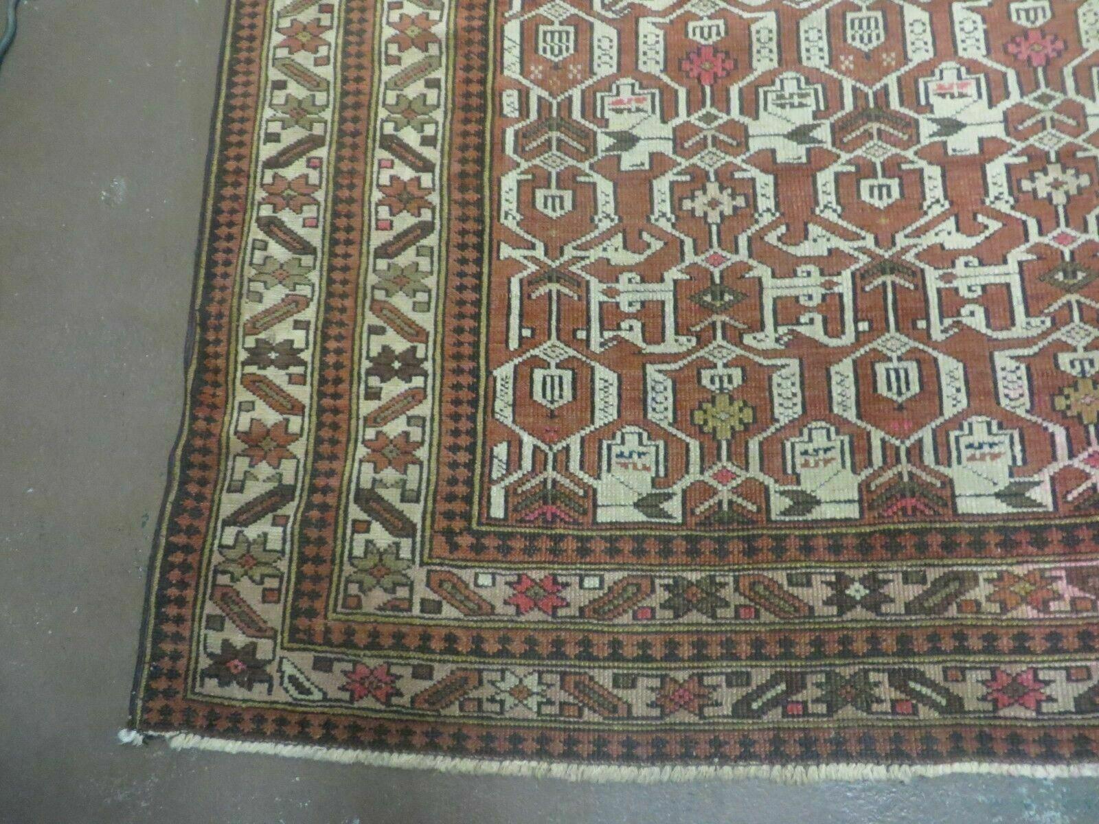 4' X 4' 8" Antique Handmade Caucasian Kazak Shirvan Wool RUG Collectible Nice - Jewel Rugs