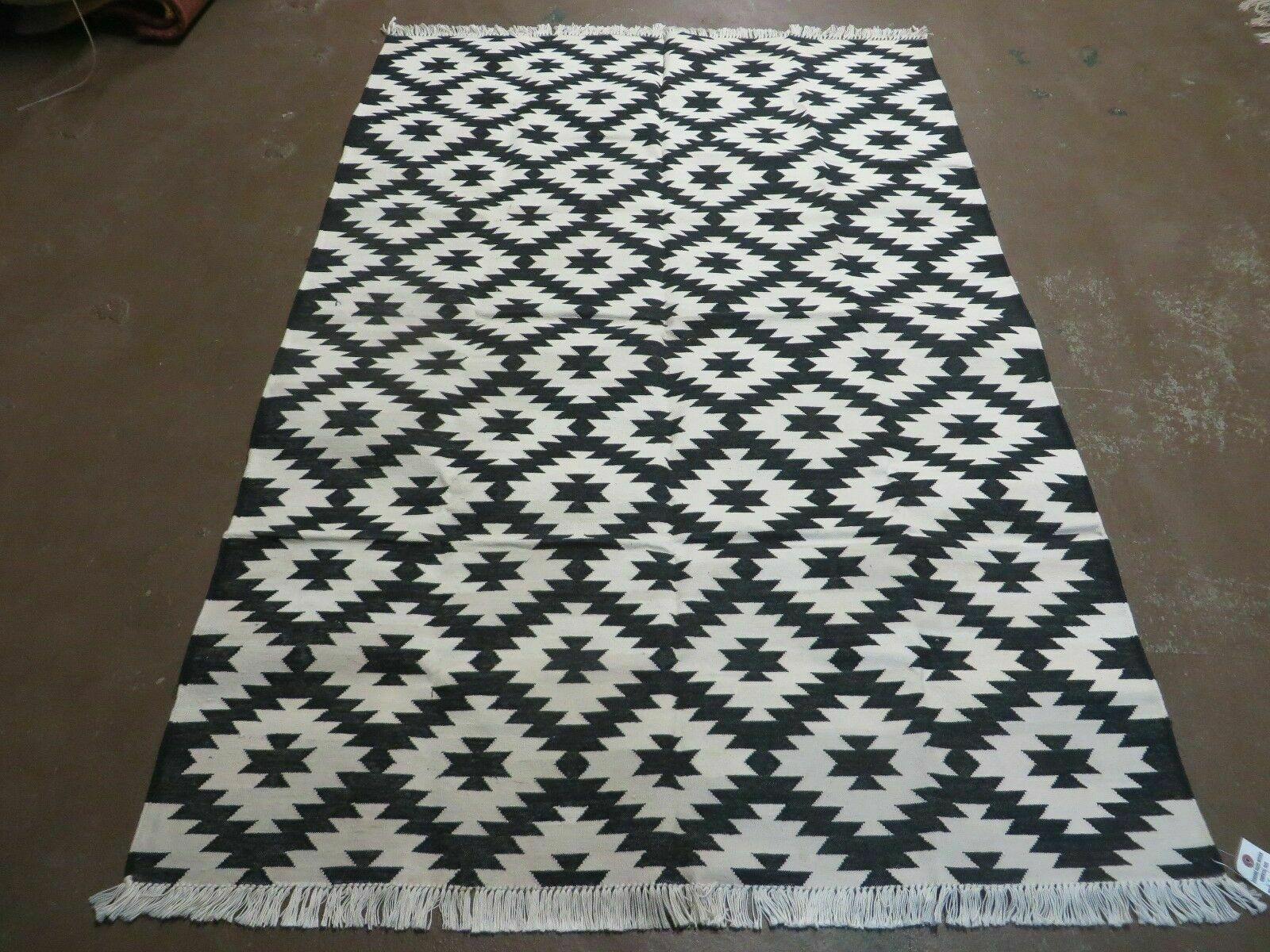 4' X 6' Hand Woven Wool Rug Contemporary Kilim Dhurrie Modern Oriental Area Rug - Jewel Rugs