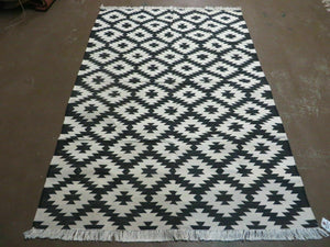 4' X 6' Hand Woven Wool Rug Contemporary Kilim Dhurrie Modern Oriental Area Rug - Jewel Rugs
