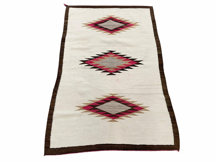 Navajo Rug, Navajo Blanket, Antique Navajo Rug 2.5 x 4, Diamond Navajo Rug, Vintage Navajo Rug, Wool Navajo Rug, Beige Navajo Rug - Jewel Rugs