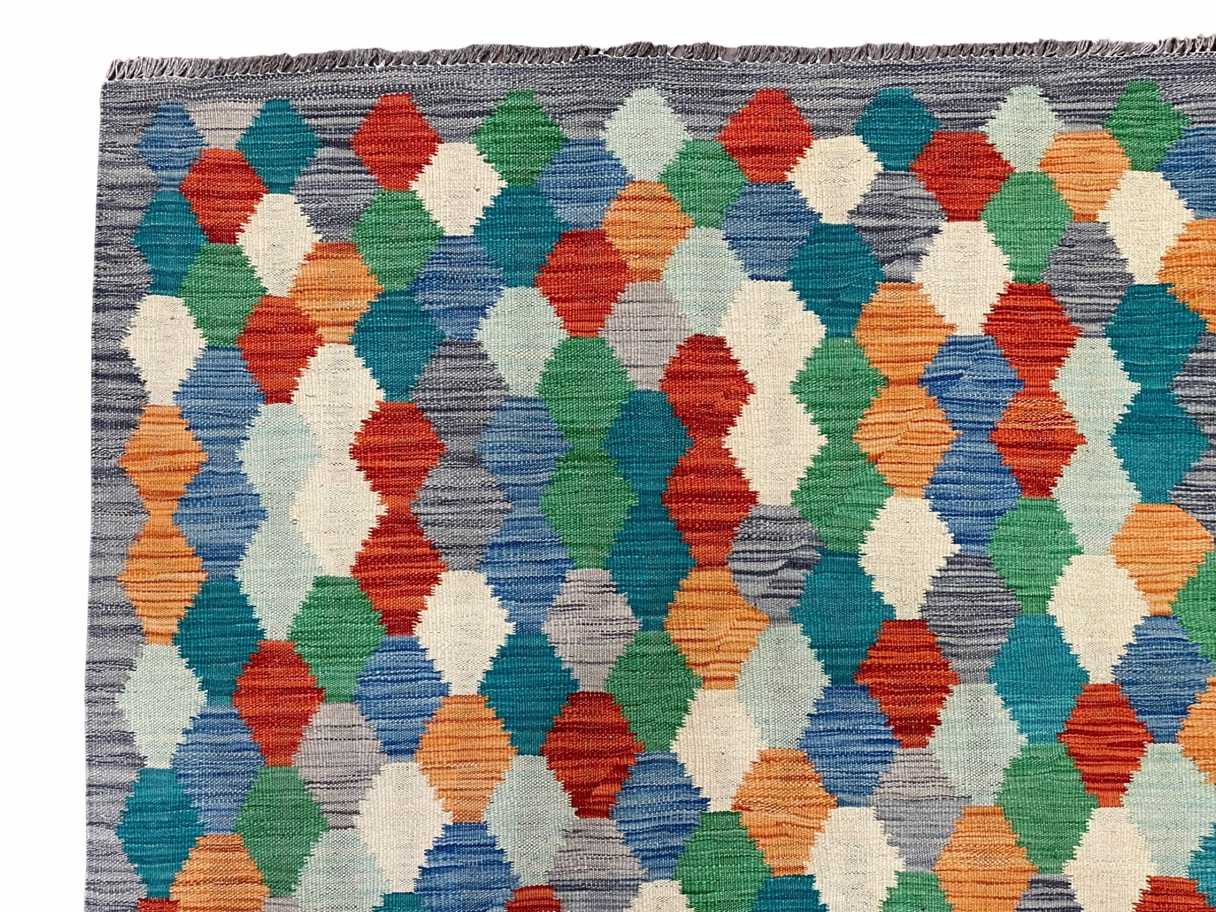 6.5 x 9.5 Colorful Chobi Kilim Rug 6 x 9 Multicolor Turkish Kilim Rug 7x10 Chobi Kilim Rug Playroom Rug Wool Kilim Rug 6x9 New Tribal Kilim - Jewel Rugs