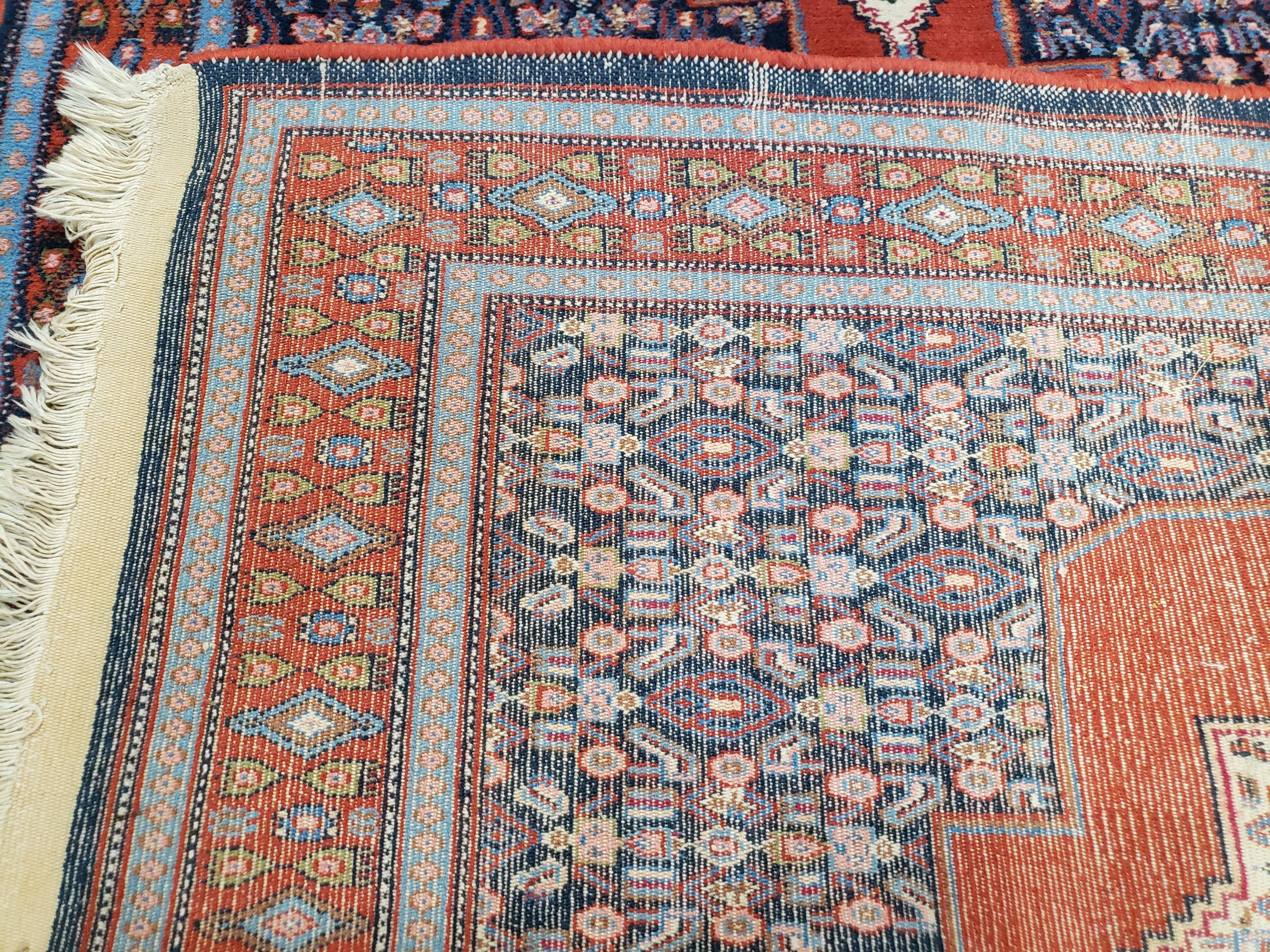 4x6 Western Kurdistan Kurdish Carpet Senneh Wool Area Rug Veg Dyes Red Blue Nice - Jewel Rugs