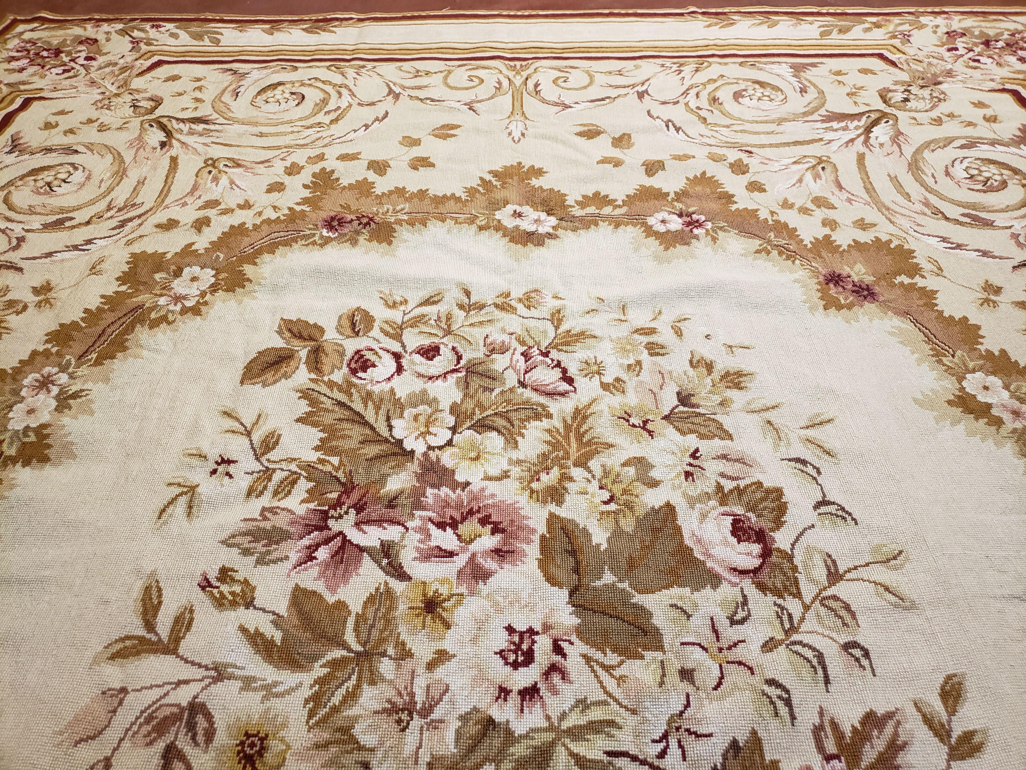 8 x 10 Woolen Needlepoint Carpet Aubusson Rug Savonnerie Rug Floral English French European Design Elegant New Carpet Flat Weave Handmade - Jewel Rugs