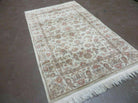 3' X 5' Vintage Handmade Chinese Floral Oriental Wool Rug Silk Accents Vegy Dyes Small Beige Rug - Jewel Rugs