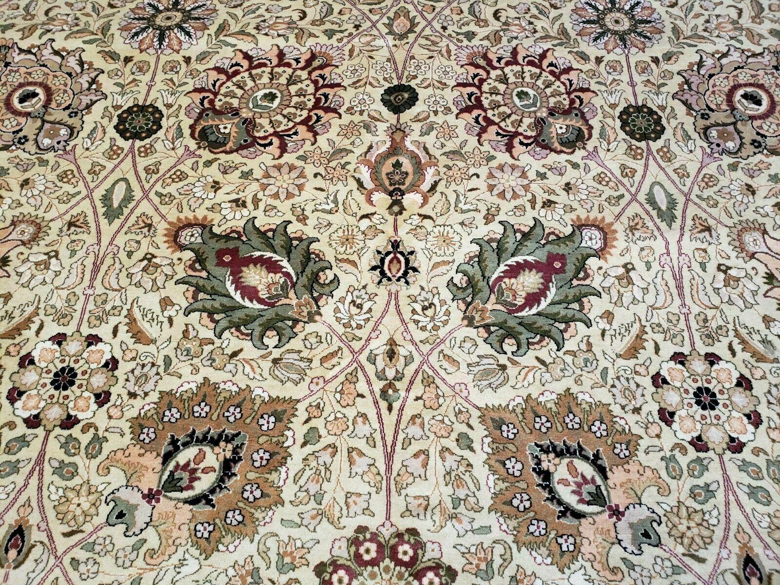 9' X 12' Vintage Handmade Chinese Oriental Wool Beige Rug - Jewel Rugs