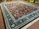 8' X 10' Handmade India Agra Larastan Wool Rug Floral Hand Knotted Red Beauty - Jewel Rugs